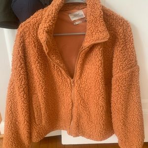 Urban Outfitter Teddy Jacket Orange